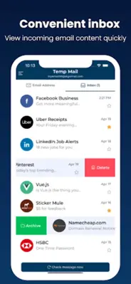 Temp Mail X - Mutil Email android App screenshot 2