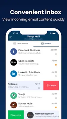 Temp Mail X - Mutil Email android App screenshot 4